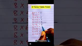 8 Times Table Trick! ✍️✅ #mathtricks #mathhacks #mathematics #maths #shorts #youtubeshorts #trending