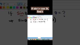 If sin t = cos 3t, find t. #complementaryangles #complementary_trig_ratios