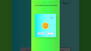 Coin Flipping Game using HTML CSS & JavaScript | JavaScript Coin Toss Game Project