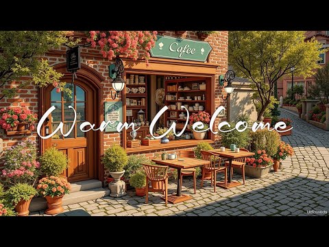 An Enchanting Jazz Cafe With Outdoor Patio Bliss - Relaxing Piano Jazzz For Study, Work & Unwind