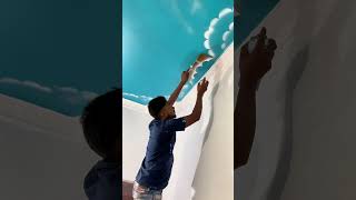 sky blue ceiling design #wallart #shorts #viral