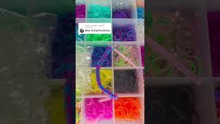 DIY blue and pink loom band bracelet