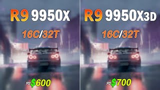 Ryzen 9 9950X3D VS Ryzen 9 9950X - High-End CPU's Battle