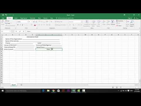 attendance sheet in excel with formula xls | Excel 2019