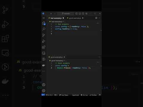 Clean Code - Using Object freeze for Immutability #typescript  #javascript #cleancode #programming