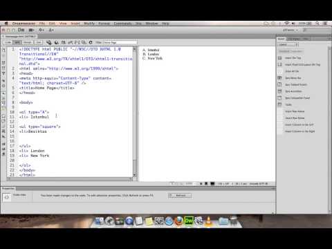 (Dreamweaver CS6) List tags