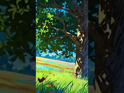 Clear Sky Over a Stunning Flower Field 🌸 Under the Tree