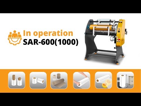 Semi-automatic stretch film mini rolls rewinder SAR-600