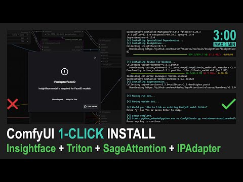 🟢 ComfyUI 1-CLICK INSTALL: Fix Insightface, Triton, & SageAttention (ComfyUI Shortcut)