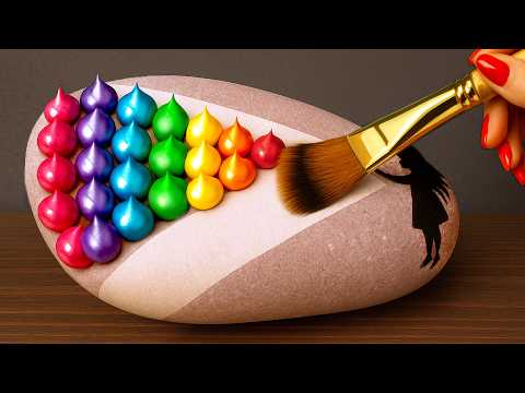 OVER 1 HOUR of Easy Stone Acrylic Painting Anyone Can Do!