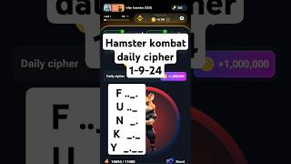 Hamster kombat daily cipher of the day 1st September #hamsterkombat #crypto #chipercode #bitcoin