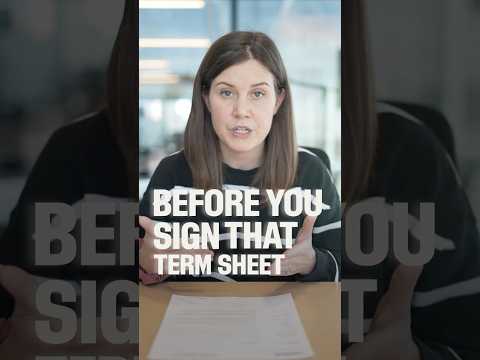 Before You Sign That Term Sheet (3 Things to Know!) #vc #termsheet #startups