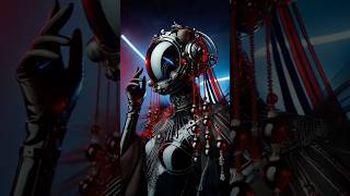 🔴🖤 Futuristic cyberpunk fashion #cybercouture #futureisnow  #cyberfashion