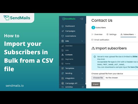 How to Import Subscribers in Bulk from a CSV File | SendMails.io
