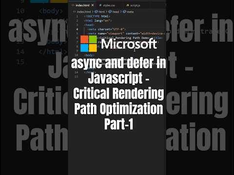 Critical Rendering Path Optimization Part 1 | async and defer in Javascript | Frontend System Design
