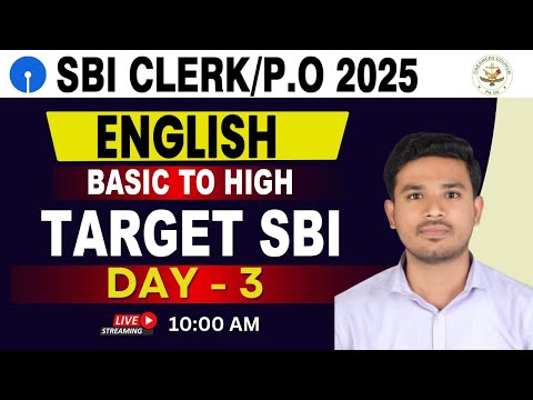 SBI CLERK PO 2025 | ENGLISH | DAY 3 | SBI CLERK 2025 EXAM | SBI EXAM 2025 | sbi po exam | SBI 2025
