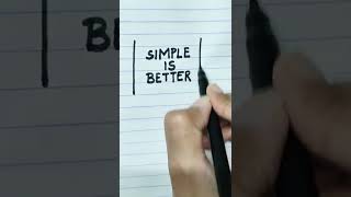 Simple is better calligraphy Art #shorts