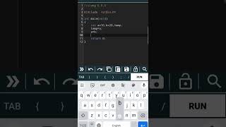 Swapping the values of the two variables using third variable. #coding #clanguage #programmingisfun