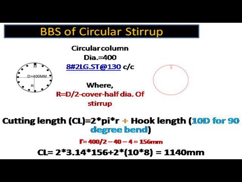 civilengineerjay | Cutting Length of Circular Stirrups || Cutting Length of Circular Ring ||
