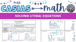 Solving Literal (Multi-Variable) Equations | Algebra 1 Lesson