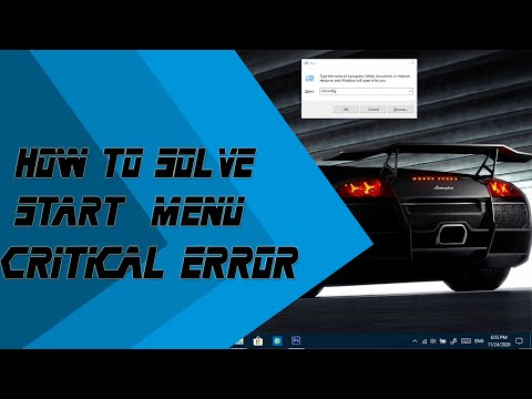 How to Fix the Start Menu Critical Error|PC TRICKS