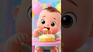 Cute Baby Eating Birthday Cake ASMR 🎂 Adorable Baby Mukbang | Super Satisfying Eating Sounds #shorts