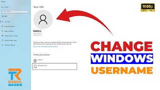 How to Change User Account Name on Windows 10 Bangla Tutorial 2024 | Rabiul Tach