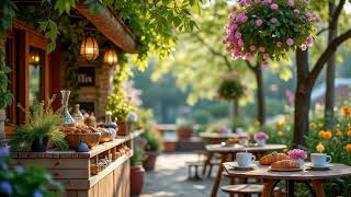 Morning Spring Jazz | Gentle Jazz Music at Cozy Outdoor Coffee Shop Ambience for Mood Booster, Study