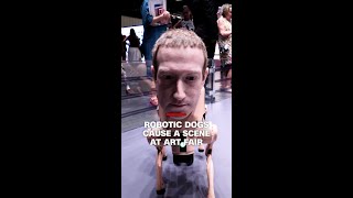 See robotic dogs with human heads causing a scene at Miami art fair