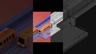 Metro Station 3D animation. #blender3d #3danimation #shorts #blender3dmodel #3ddesign