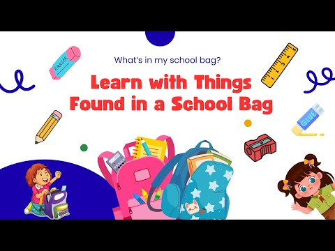Things Found School Bag Vocabulary | School Bag Items | Simple English Vocabulary