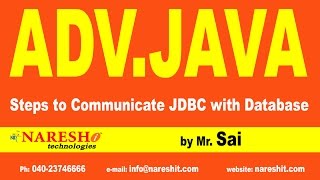 Steps to Communicate JDBC with Database Part 4 |  Advanced Java Training Tutorial | Mr. Sai