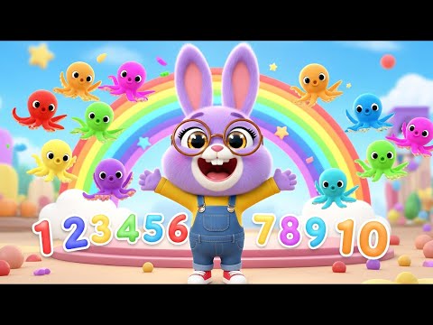 Count 1 to 10 with Purple Bunny 🐰 | Crazy Dancing Numbers Song for Kids | Fun Learning