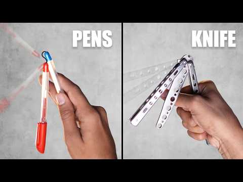 I Learned a Butterfly Knife Tricks… Using Pens