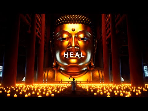 Golden Buddha Temple: Relaxing Meditation Music with Candlelight for Deep Peace & Stress Relief