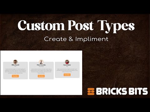 Create and use CPT's in Bricks Builder