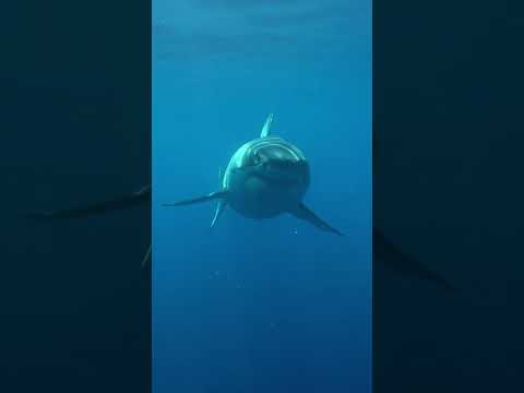 A footage shows Great White Shark investigating the bait #shorts #shark #animals