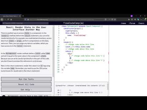 React: Render State in the User Interface Another Way-freeCodeCamp.org(Day-8)