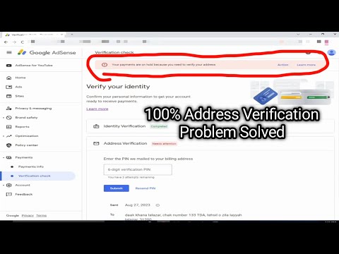 Adsense Address Verification without pin In 3 Minutes | Punjab tech tv | @TechnicalRehmanAzam
