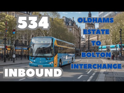 534 Oldham's Estate to Bolton Interchange inbound. Greater Manchester bus route.