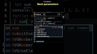 Rest Parameters in Javascript #javascript #reactjs #shorts #hindi Javascript interview questions