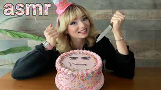 ASMR eating birthday cake