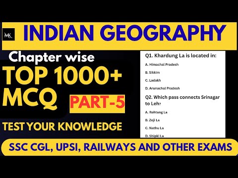 Indian geography: भारत का भूगोल |Important Geography MCQs for SSC CGL, UPSI, State PCS, UPSC,VDO|#gk