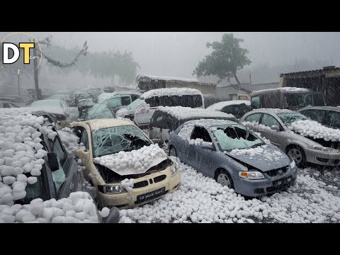 Massive Hailstorm Hit Islamabad,Pakistan! Millions Ice Balls Smash Cars and Homes