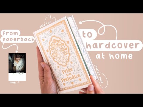 DIY paperback to HARDCOVER with PRINTED EDGE at home !! 📖 ✨