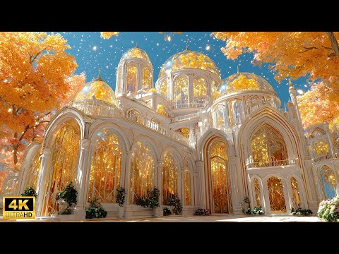 Autumn Crystal Palaces ✨ Relaxing 4K Fantasy Castle Journey in Fall Colors