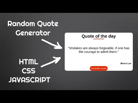 How to make a random Quote generator in HTML | CSS  | JAVASCRIPT