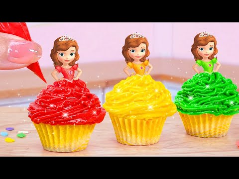 Princess sofia cupcakes decorating - easy and fun miniature cake designs for beginners
