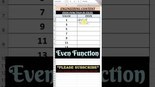 Even Function in Excel #excel #shorts #ytshorts #exceltips #tutorial #shortvideo #excelworld #even