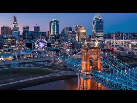 Cincinnati Ohio at sunset
